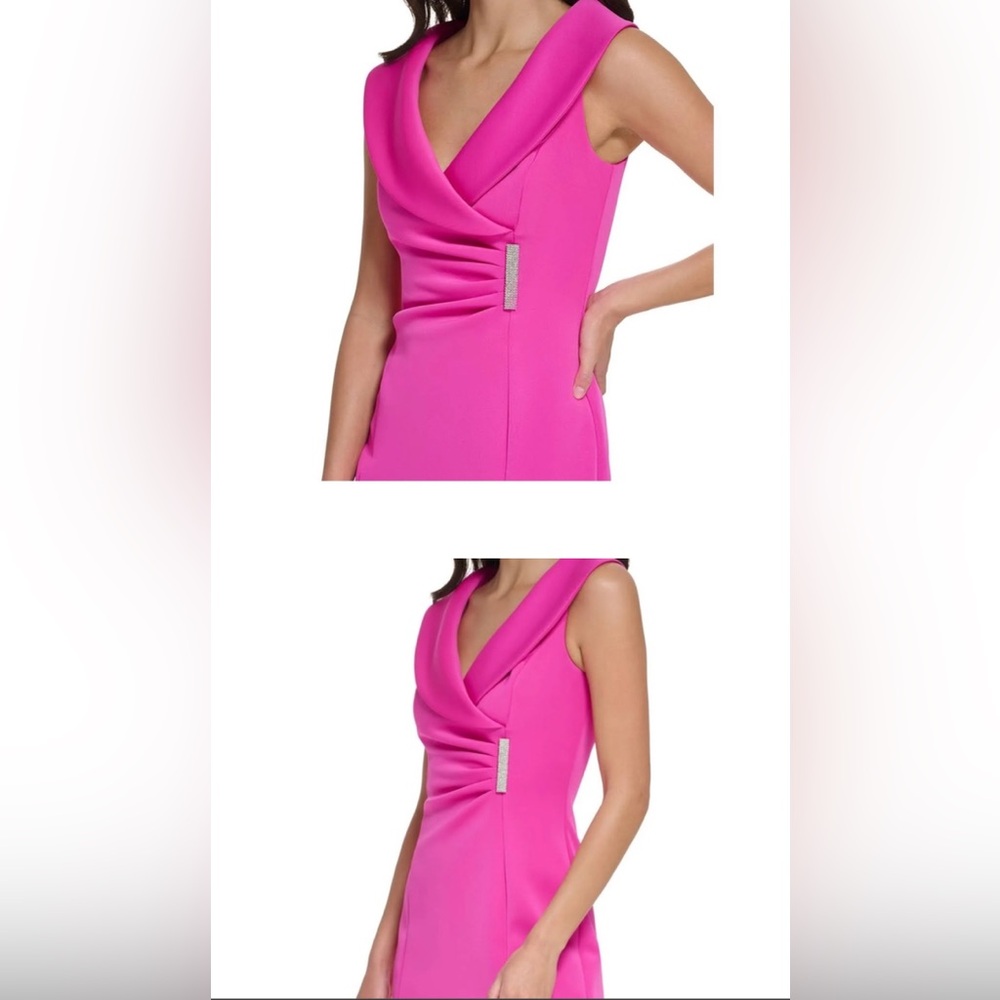 Jessica Howard Pink Pleated Sheath Dress